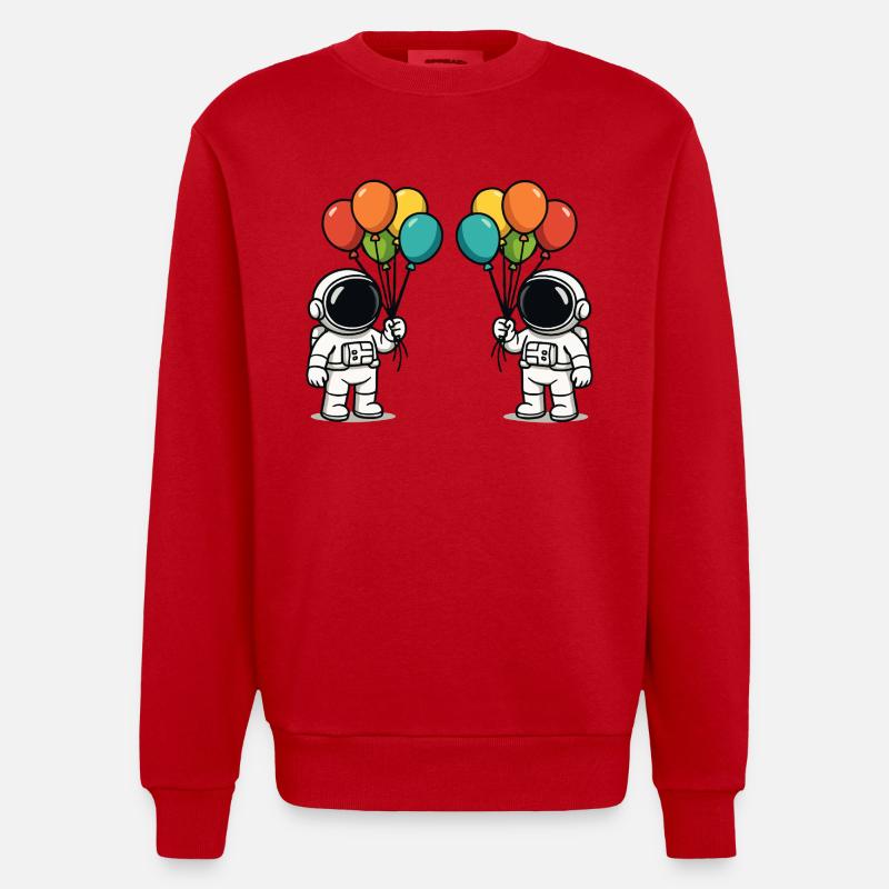 Ballons astronautes 2 - Sweat bio épais oversize fabriqué en UE - rouge