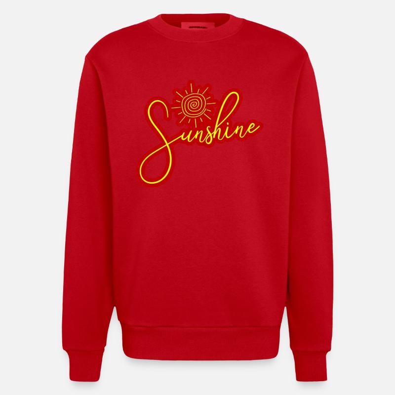 Icône du soleil du soleil - Sweat bio épais oversize fabriqué en UE - rouge