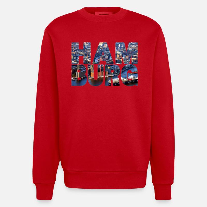 Hambourg Elphi - Sweat bio épais oversize fabriqué en UE - rouge