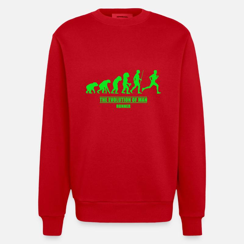 Läufer Evolution Läufer - Heavyweight Oversized Organic Crew Neck Made in EU - Rot