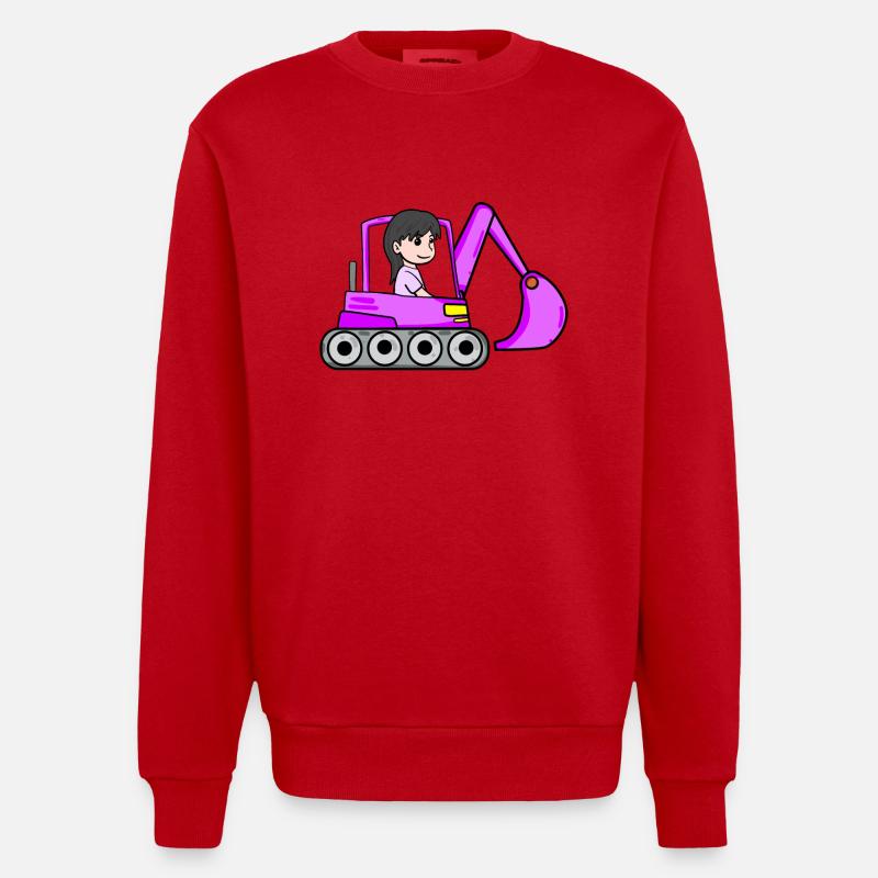 Rosa Bagger Mädchen - Heavyweight Oversized Organic Crew Neck Made in EU - Rot