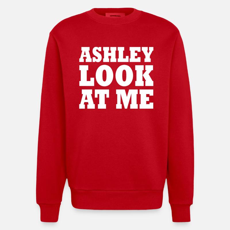 Ashley look at me - Sweat bio épais oversize fabriqué en UE - rouge