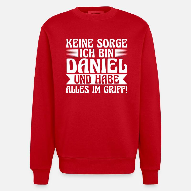 Vorname Daniel - Heavyweight Oversized Organic Crew Neck Made in EU - Rot
