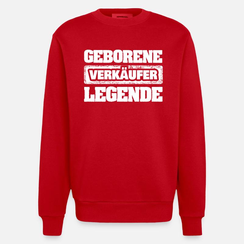 Beruf Verkäufer - Heavyweight Oversized Organic Crew Neck Made in EU - Rot