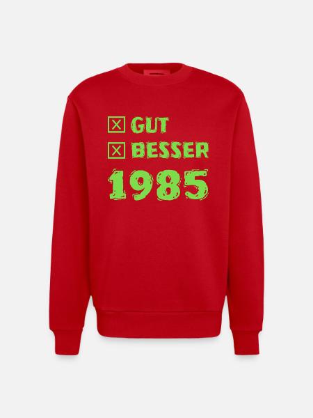Year 1985 - Heavyweight Oversized Organic Crew Neck Made in EU - red