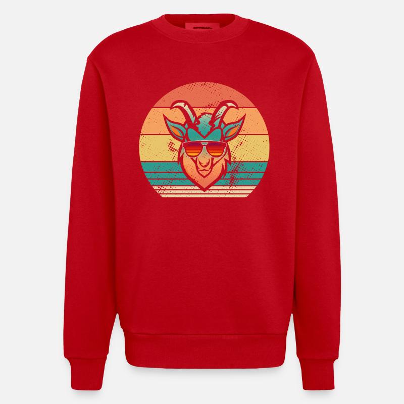 Ziegen - Heavyweight Oversized Organic Crew Neck Made in EU - Rot