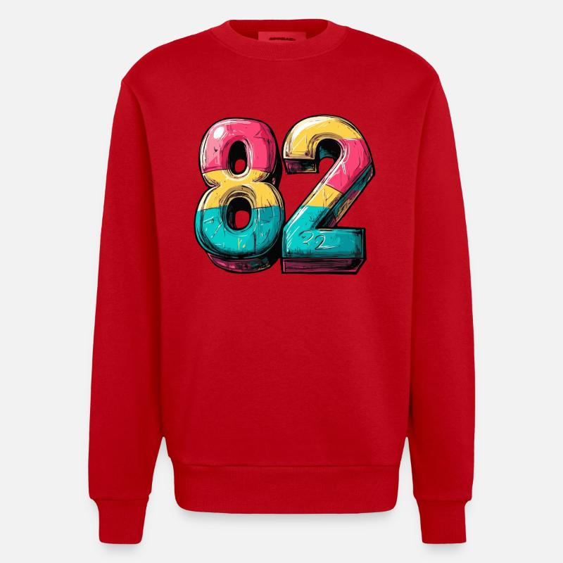 Bande dessinée 82 numéros - Sweat bio épais oversize fabriqué en UE - rouge