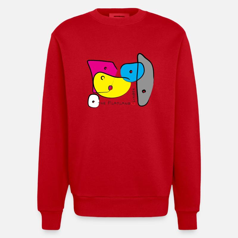 Bouldergriffe Farbe 3 - Heavyweight Oversized Organic Crew Neck Made in EU - Rot
