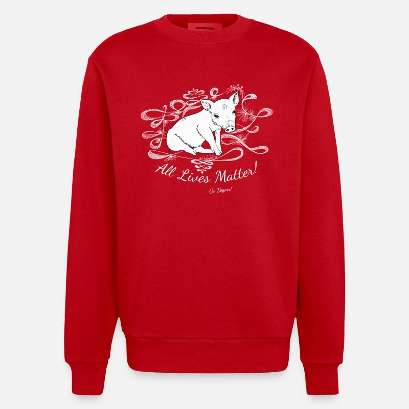 Piggy blanc - Sweat bio épais oversize fabriqué en UE - rouge