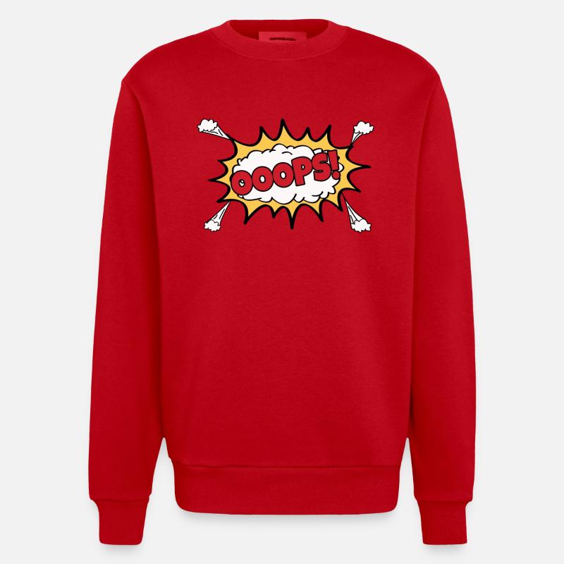 OOOPS Comic Graffiti - Sweat bio épais oversize fabriqué en UE - rouge