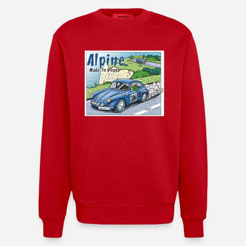 Polete en Alpine 106 - Sweat bio épais oversize fabriqué en UE - rouge