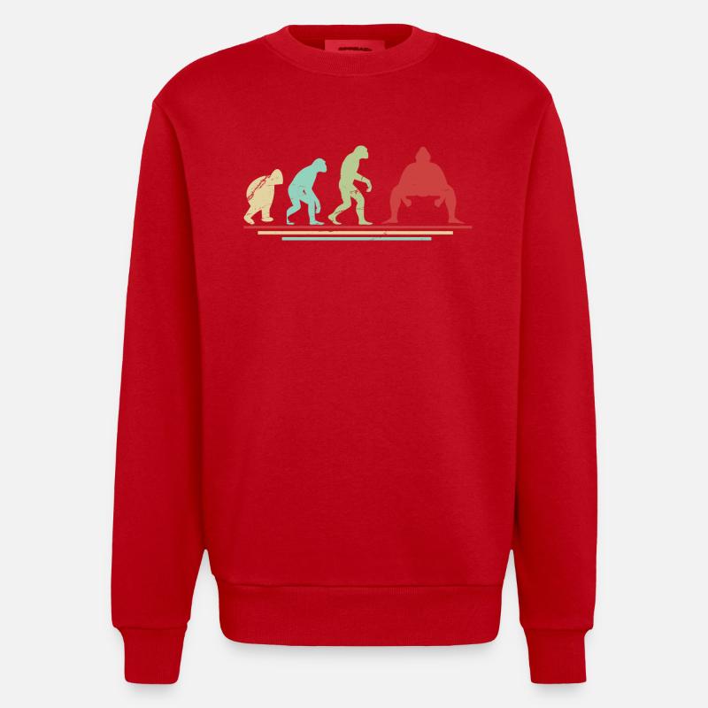 Évolution du sumo - Sweat bio épais oversize fabriqué en UE - rouge