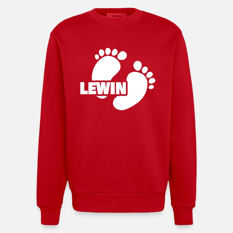Lewin als Geburt - Heavyweight Oversized Organic Crew Neck Made in EU - Rot