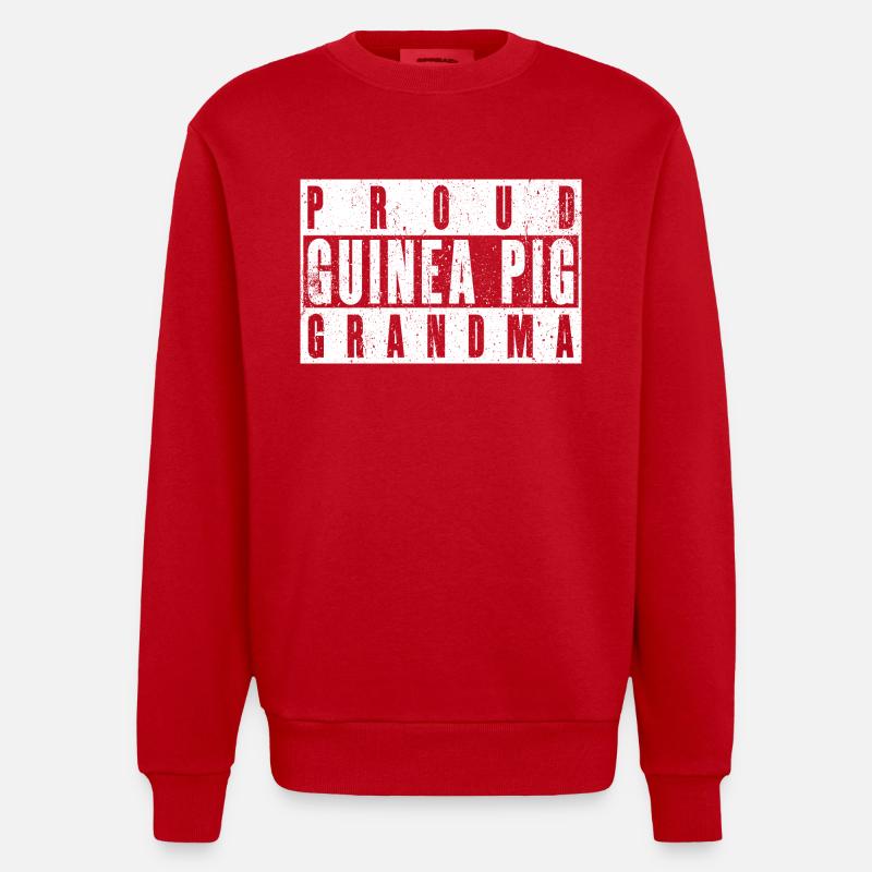 Fière grand-mère cochon d’Inde - Sweat bio épais oversize fabriqué en UE - rouge
