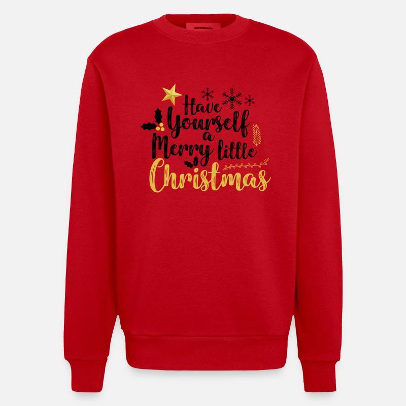 PASSEZ UN JOYEUX PETIT NOËL - Sweat bio épais oversize fabriqué en UE - rouge