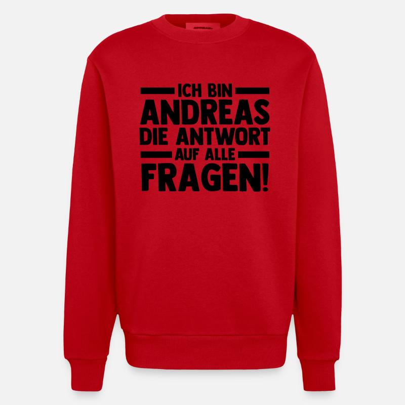 Vorname Andreas - Heavyweight Oversized Organic Crew Neck Made in EU - Rot
