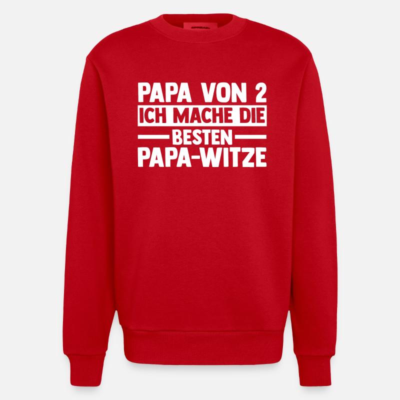 Père de 2 enfants - Sweat bio épais oversize fabriqué en UE - rouge