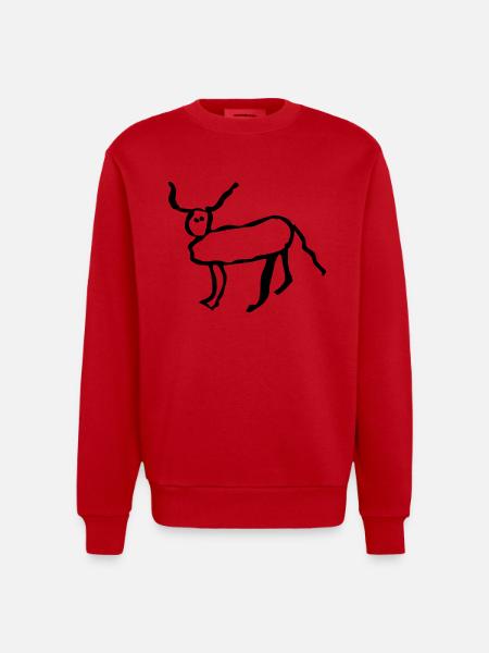 Coucou petite perruche - Sweat bio épais oversize fabriqué en UE - rouge