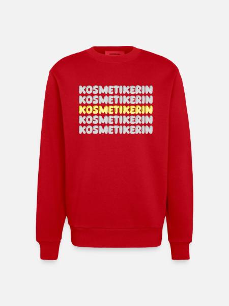 Gift for beautician - Heavyweight Oversized Organic Crew Neck Made in EU - red