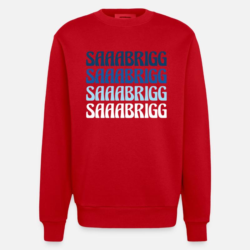 Saaabrigg Saarbrücken Dialecte Cadeau - Sweat bio épais oversize fabriqué en UE - rouge