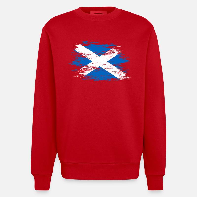 Drapeau de l’Écosse utilisé - Sweat bio épais oversize fabriqué en UE - rouge