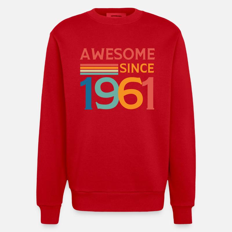 Awesome since 1961 - Sweat bio épais oversize fabriqué en UE - rouge