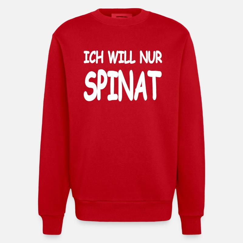 Spinat - Heavyweight Oversized Organic Crew Neck Made in EU - Rot