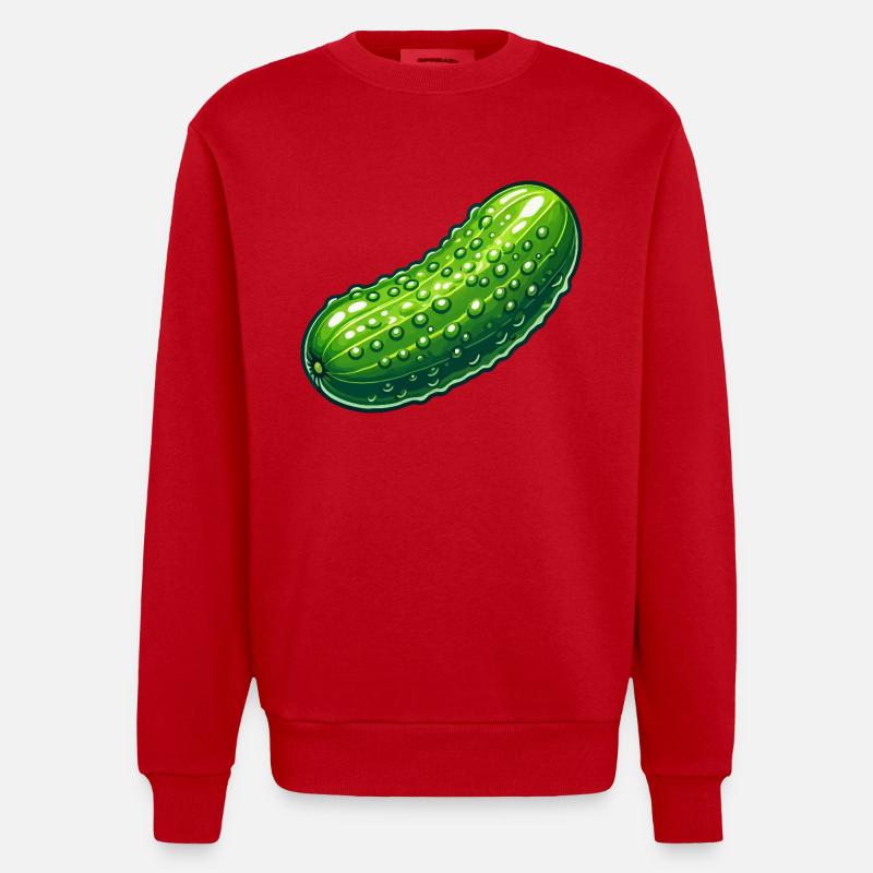 Cornichon courbée - Sweat bio épais oversize fabriqué en UE - rouge