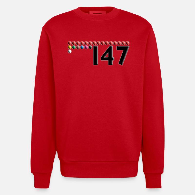 BILLARD - boules 147 - Sweat bio épais oversize fabriqué en UE - rouge
