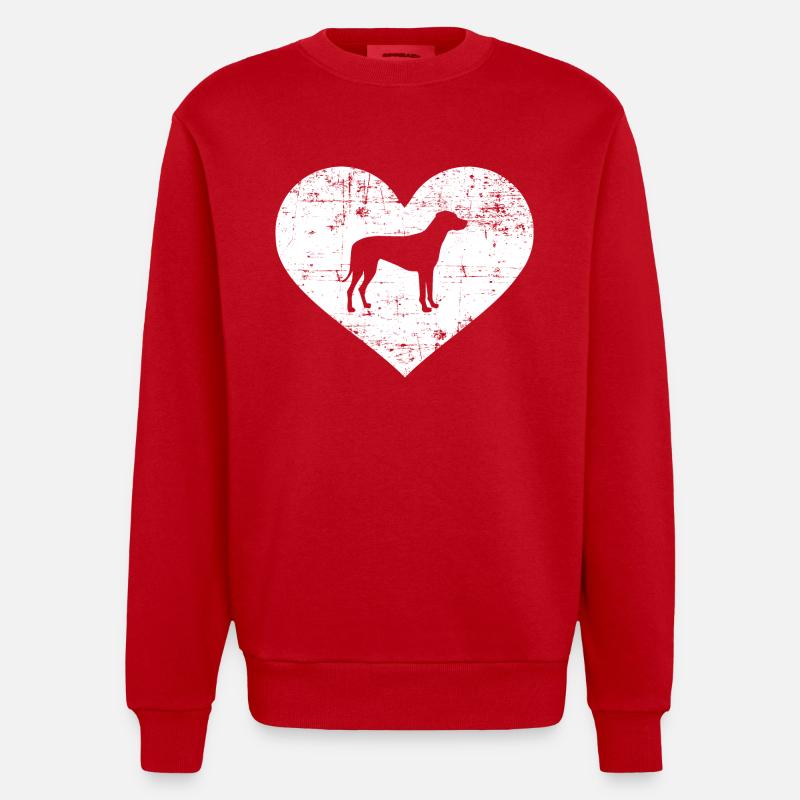 Rhodesian Ridgeback - Sweat bio épais oversize fabriqué en UE - rouge