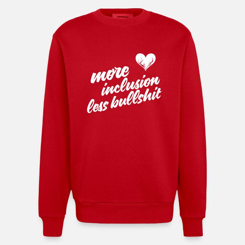 Plus d’inclusion, moins de conneries - Sweat bio épais oversize fabriqué en UE - rouge