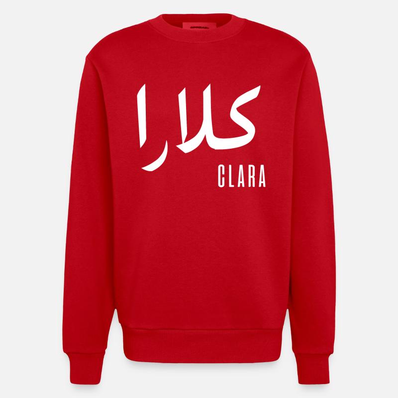 Name Clara auf Arabisch - Heavyweight Oversized Organic Crew Neck Made in EU - Rot