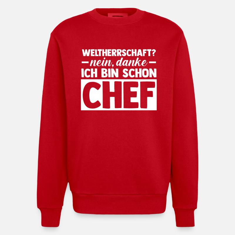 Teamleiter Chef Abschied - Heavyweight Oversized Organic Crew Neck Made in EU - Rot