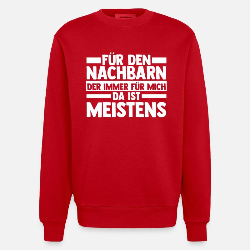 Nachbarschaft Bester Nachbar - Heavyweight Oversized Organic Crew Neck Made in EU - Rot