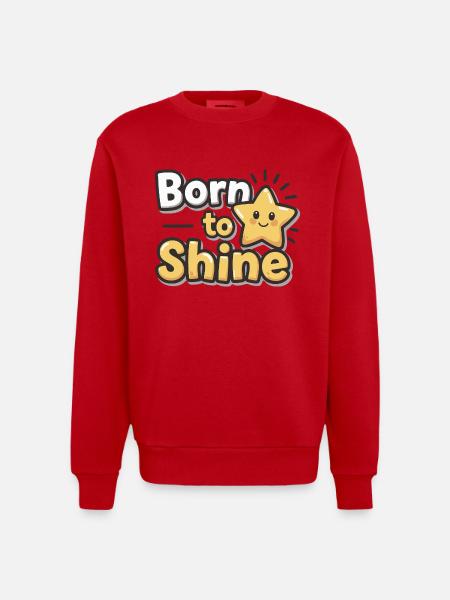 Né pour briller – Strahlender Stern - Sweat bio épais oversize fabriqué en UE - rouge