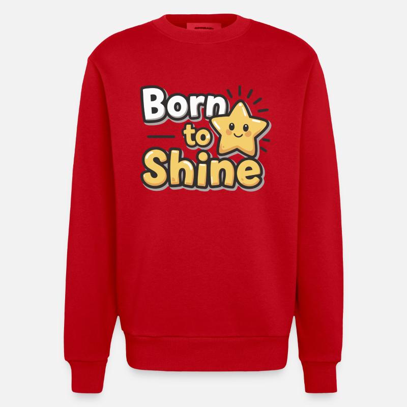 Né pour briller – Strahlender Stern - Sweat bio épais oversize fabriqué en UE - rouge