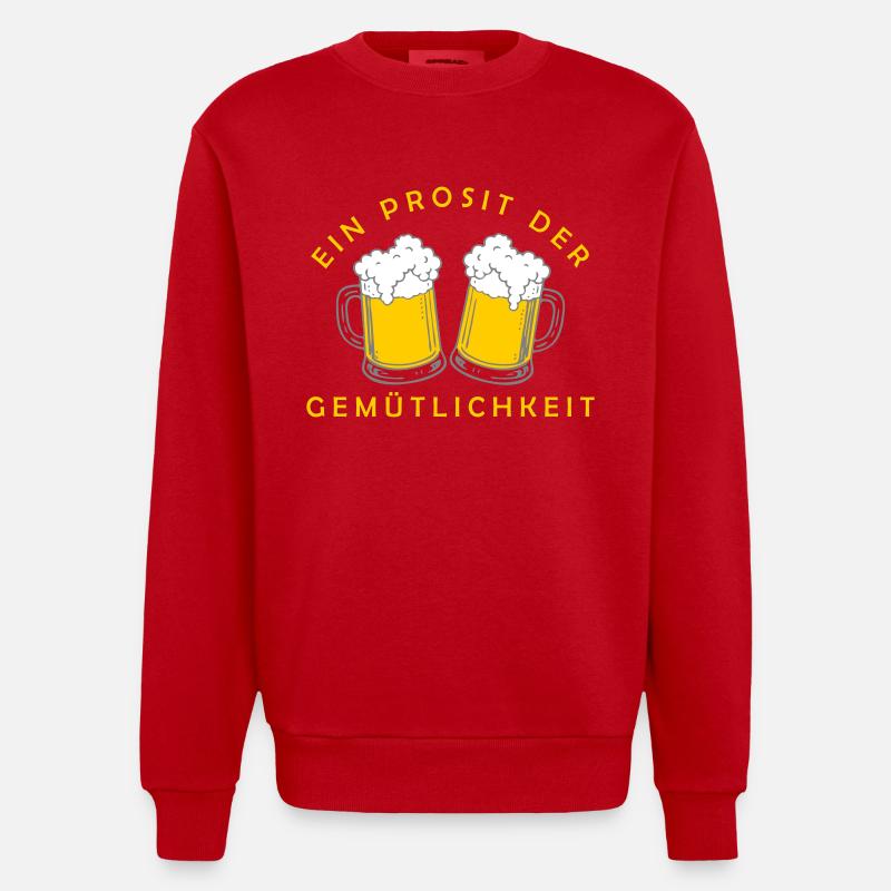 Bier - Ein Prosit der Gemütlichkeit - Heavyweight Oversized Organic Crew Neck Made in EU - red