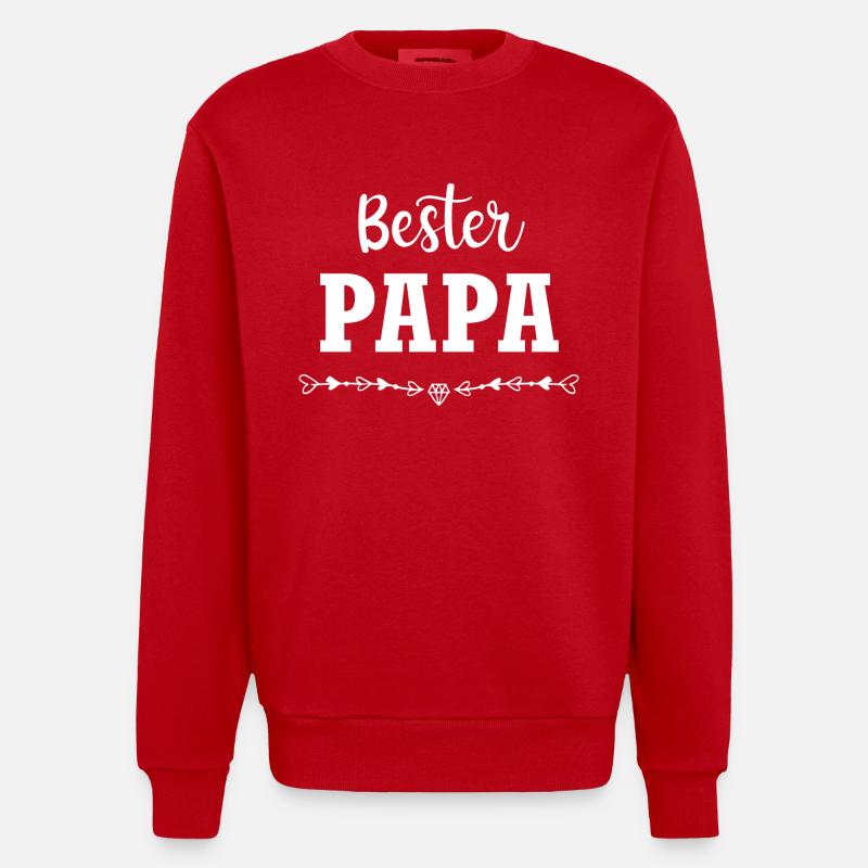 Bester Papa - Heavyweight Oversized Organic Crew Neck Made in EU - Rot