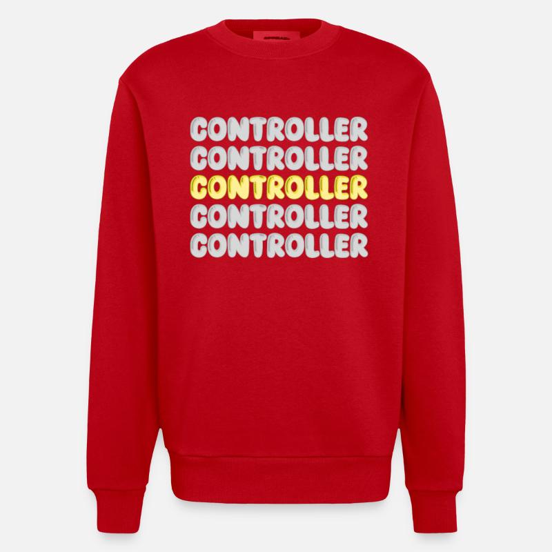 Work Controller - Heavyweight Oversized Organic Crew Neck Made in EU - red