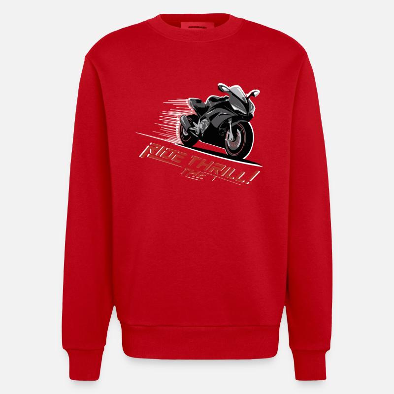 SURFEZ SUR LE FRISSON - Sweat bio épais oversize fabriqué en UE - rouge