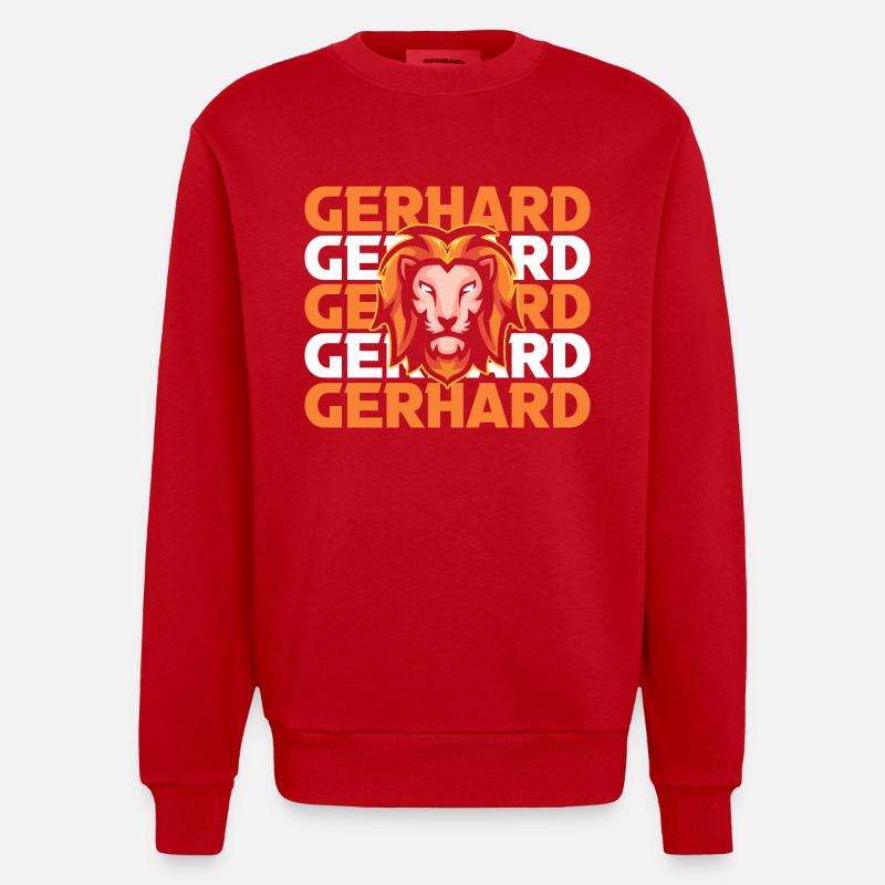 Löwe Gerhard - Heavyweight Oversized Organic Crew Neck Made in EU - Rot