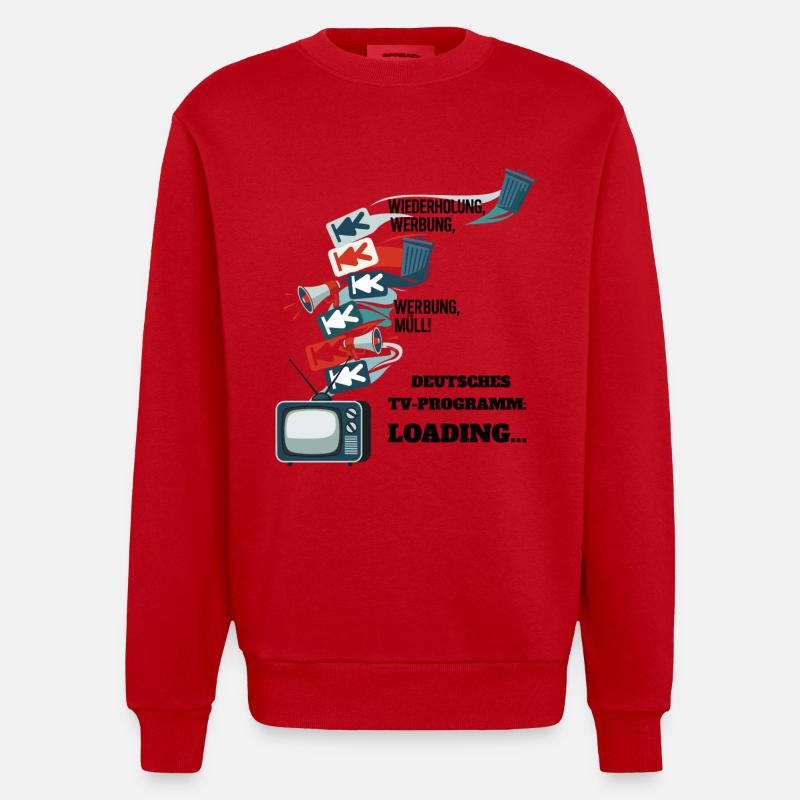 Programme de télévision allemand : Loading... - Sweat bio épais oversize fabriqué en UE - rouge