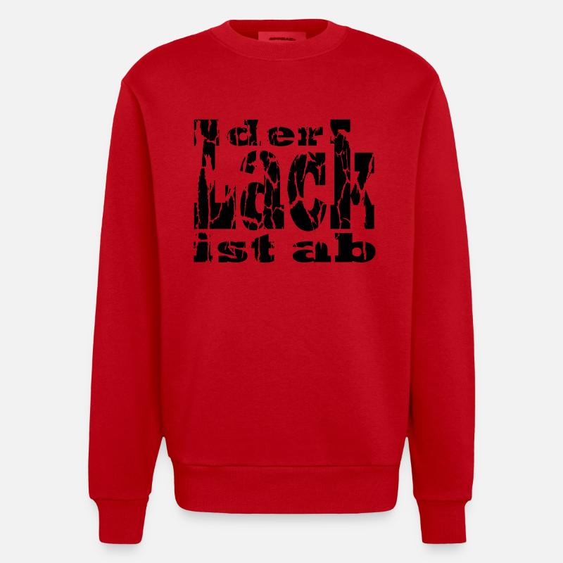 der Lack ist ab - Heavyweight Oversized Organic Crew Neck Made in EU - Rot