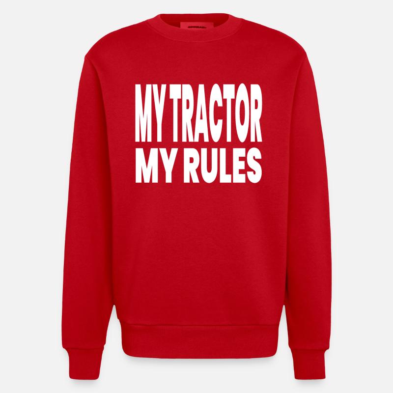 Tracteur - Sweat bio épais oversize fabriqué en UE - rouge