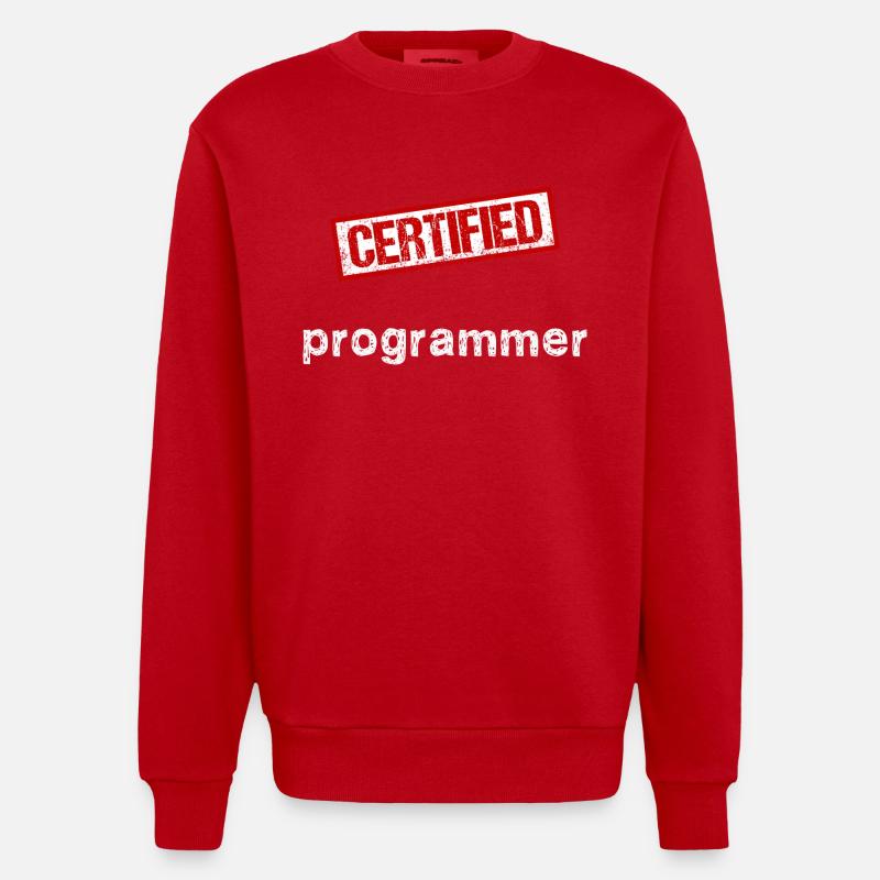 Programmeur - Sweat bio épais oversize fabriqué en UE - rouge