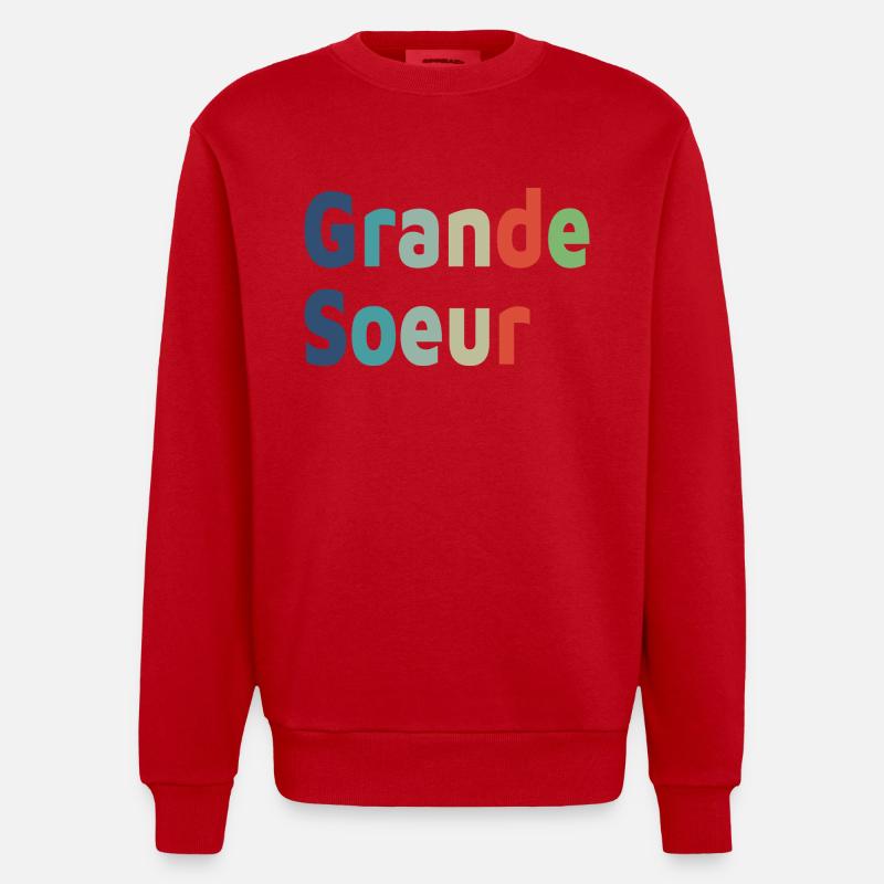 Geburt, große Schwester, großes Mädchen - Heavyweight Oversized Organic Crew Neck Made in EU - Rot