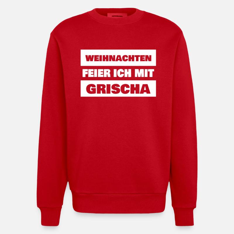 Cadeau pour Grischa - Sweat bio épais oversize fabriqué en UE - rouge