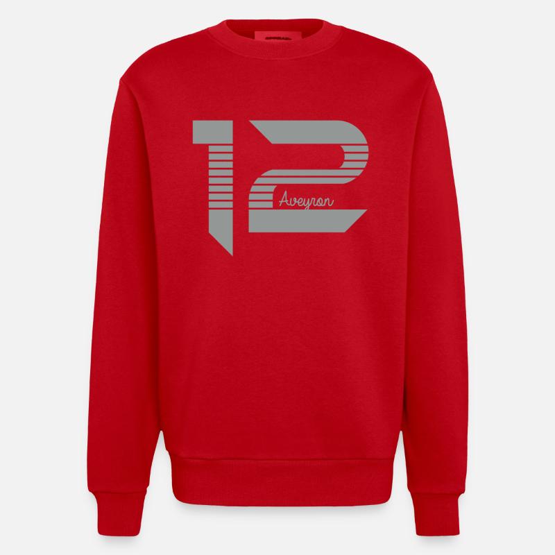 Midi Pyrénées Aveyron 12 - Sweat bio épais oversize fabriqué en UE - rouge