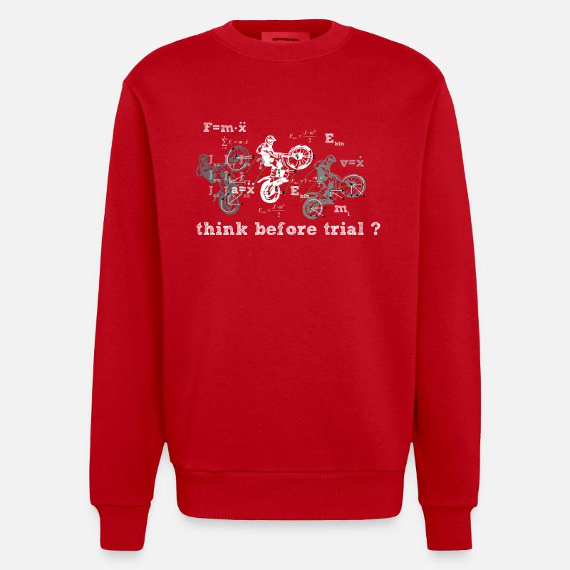 Think before Trial? - Heavyweight Oversized Organic Crew Neck Made in EU - Rot