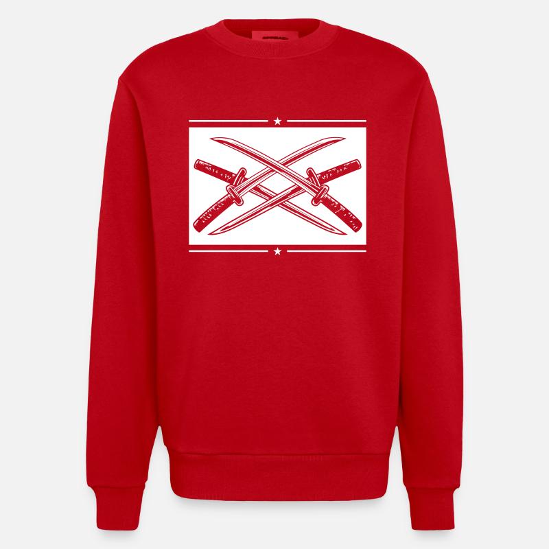 Élément d’épée de samouraï - Sweat bio épais oversize fabriqué en UE - rouge